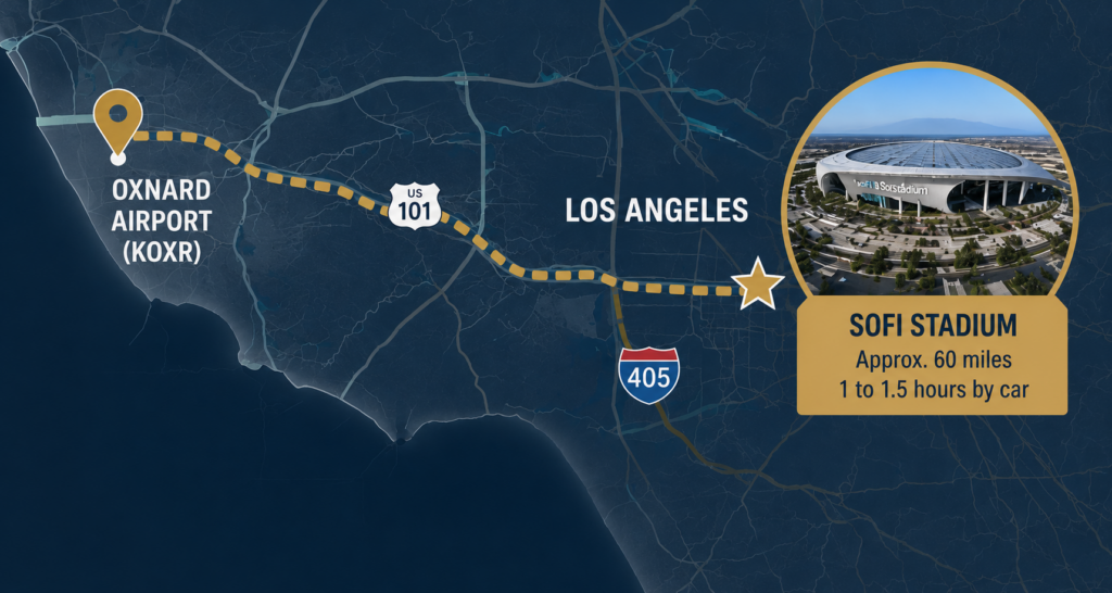 World Cup_SoCal Map_KOXR to Sofi Stadium